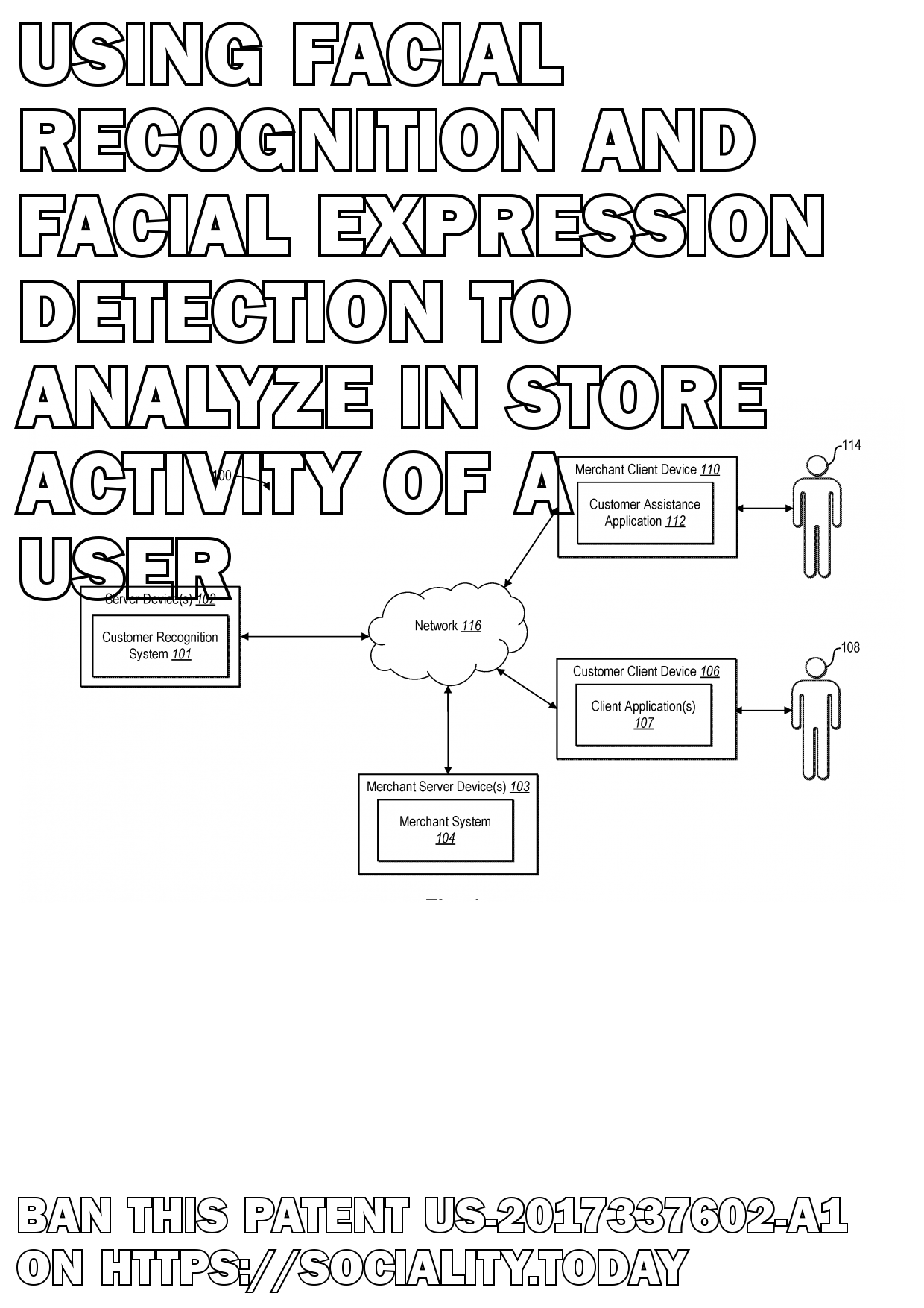 Using facial recognition and facial expression detection to analyze in-store activity of a user  - US-2017337602-A1