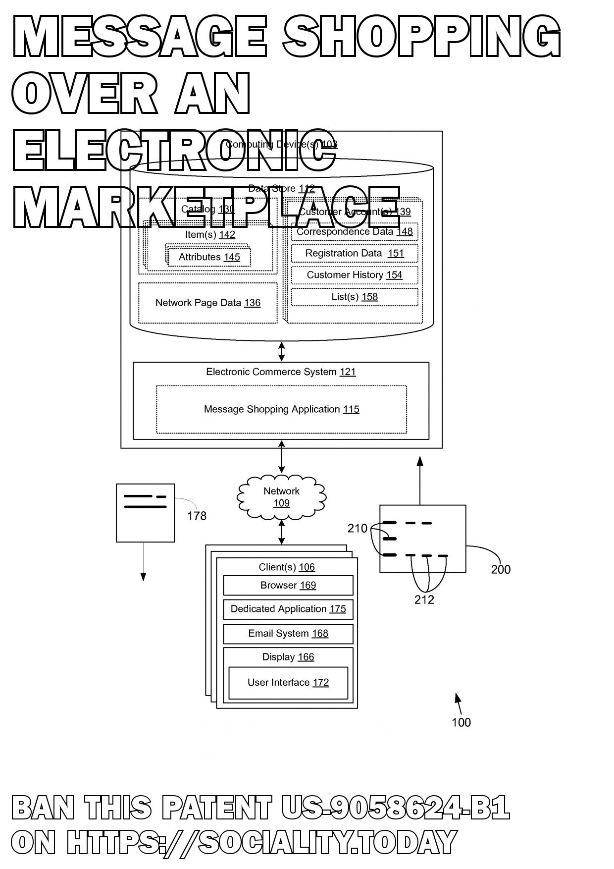 Message shopping over an electronic marketplace  - US-9058624-B1